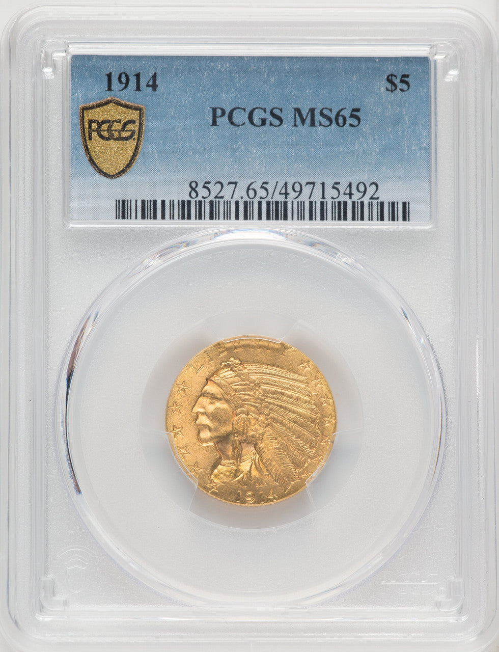 1914 $5 Indian Half Eagle PCGS MS65 (771290087)