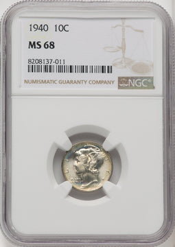 1940 10C Mercury Dime NGC MS68 (769131021)