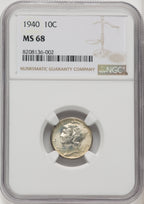 1940 10C Mercury Dime NGC MS68 (769131011)