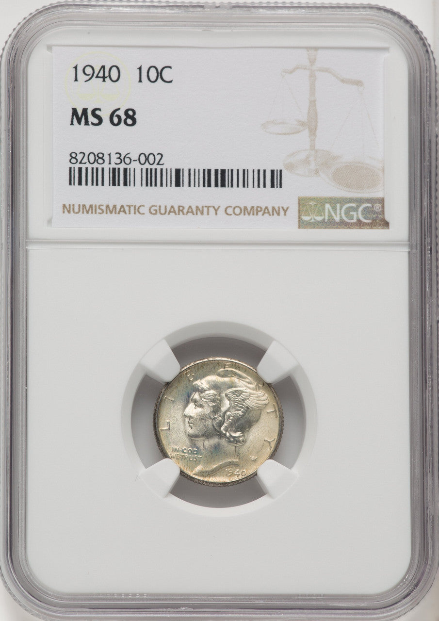 1940 10C Mercury Dime NGC MS68 (769131011)