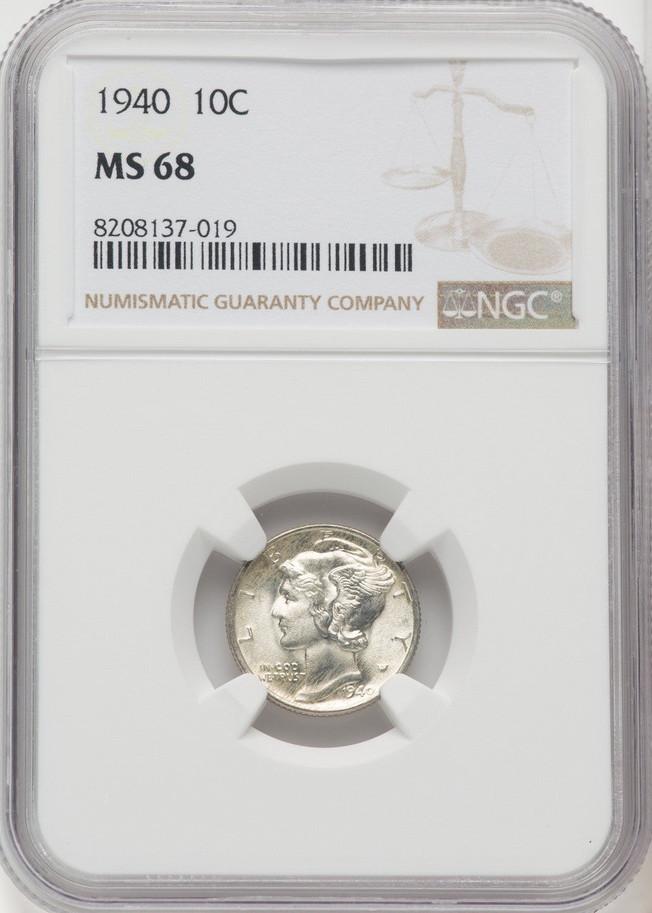 1940 10C Mercury Dime NGC MS68 (769131040)