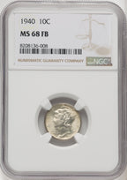 1940 10C FB Mercury Dime NGC MS68 (769131037)