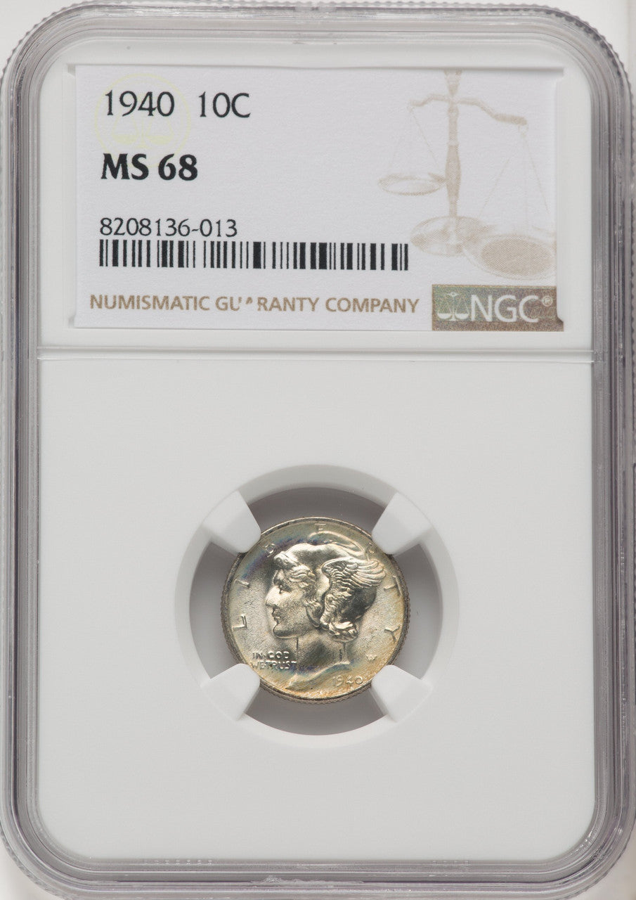 1940 10C Mercury Dime NGC MS68 (769131008)