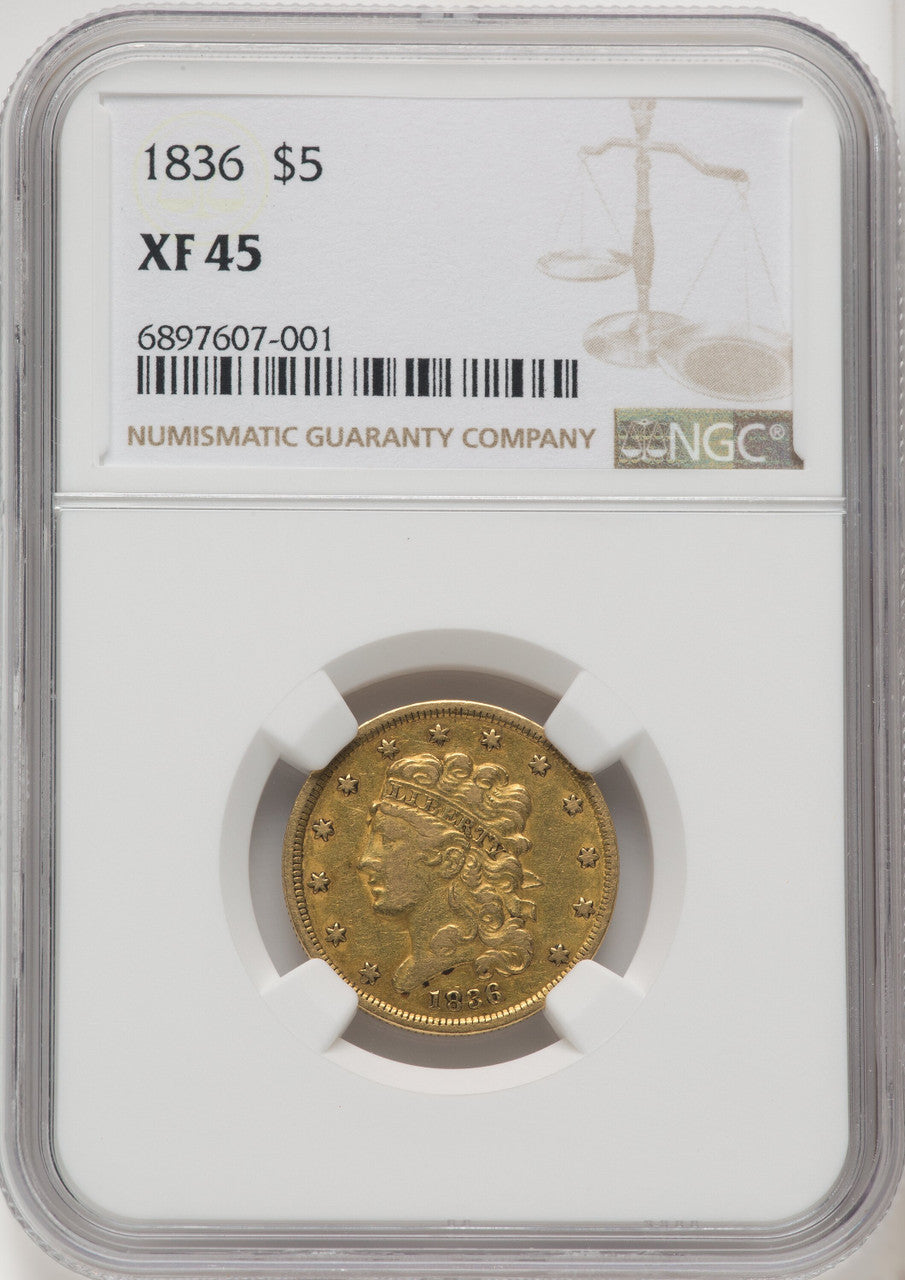 1836 $5 Classic Half Eagle NGC XF45 (771309004)