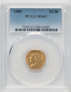 1909 $2.50 Indian Quarter Eagle PCGS MS63