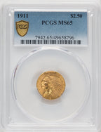 1911 $2.50 Indian Quarter Eagle PCGS MS65