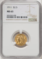 1911 $2.50 Indian Quarter Eagle NGC MS63 (771337018)