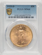 1925-D $20 Saint-Gaudens Double Eagle PCGS MS64