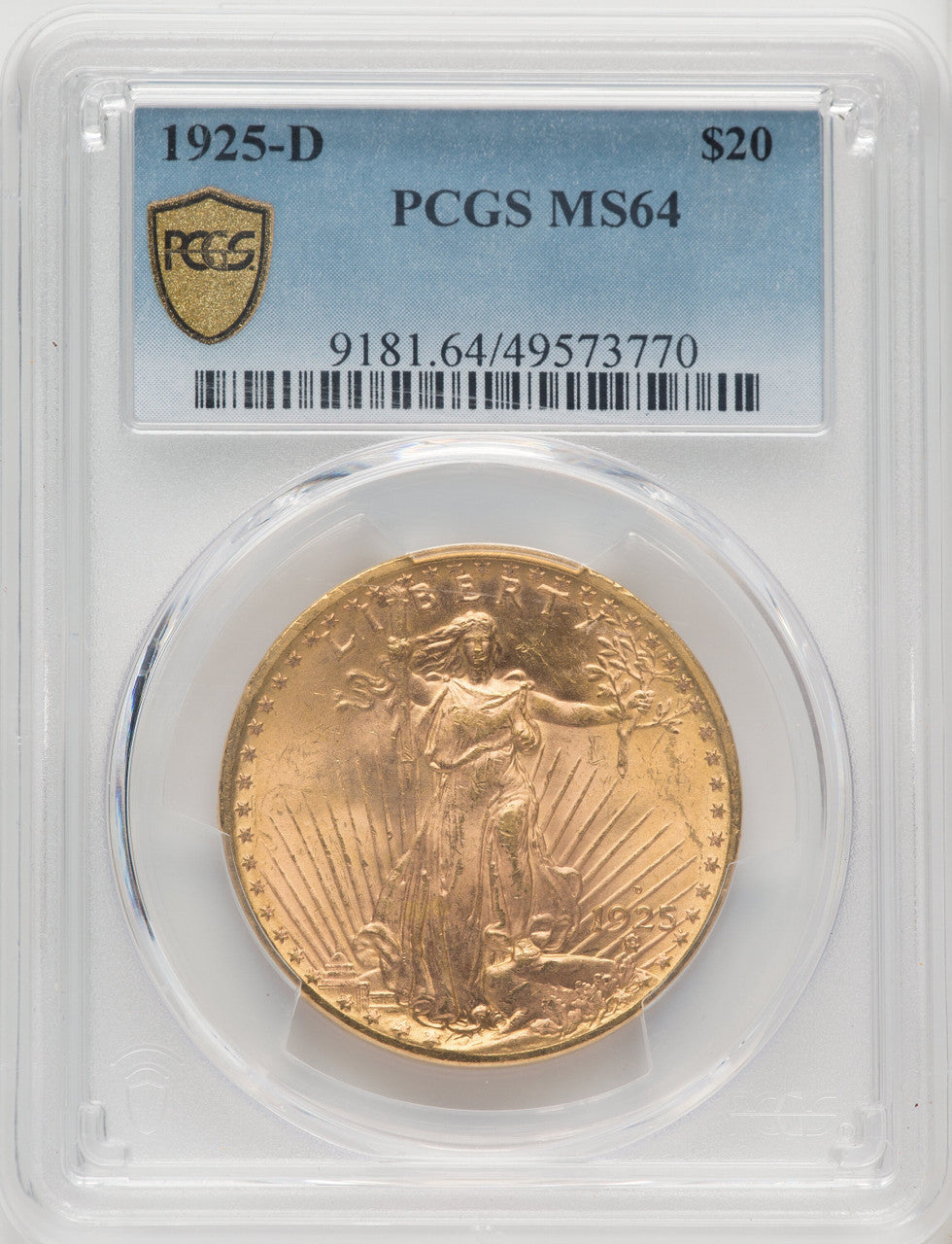 1925-D $20 Saint-Gaudens Double Eagle PCGS MS64