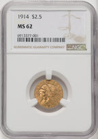 1914 $2.50 Indian Quarter Eagle NGC MS62 (771368048)