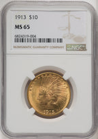 1913 $10 Indian Eagle NGC MS65 (771337056)
