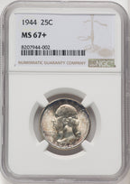 1944 25C Washington Quarter NGC MS67+ (768082023)