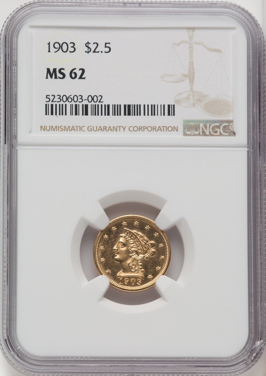 1903 $2.50 Liberty Quarter Eagle NGC MS62