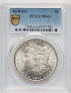 1891-CC Morgan Dollar PCGS MS64 (769223042)