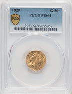 1929 $2.50 Indian Quarter Eagle PCGS MS64