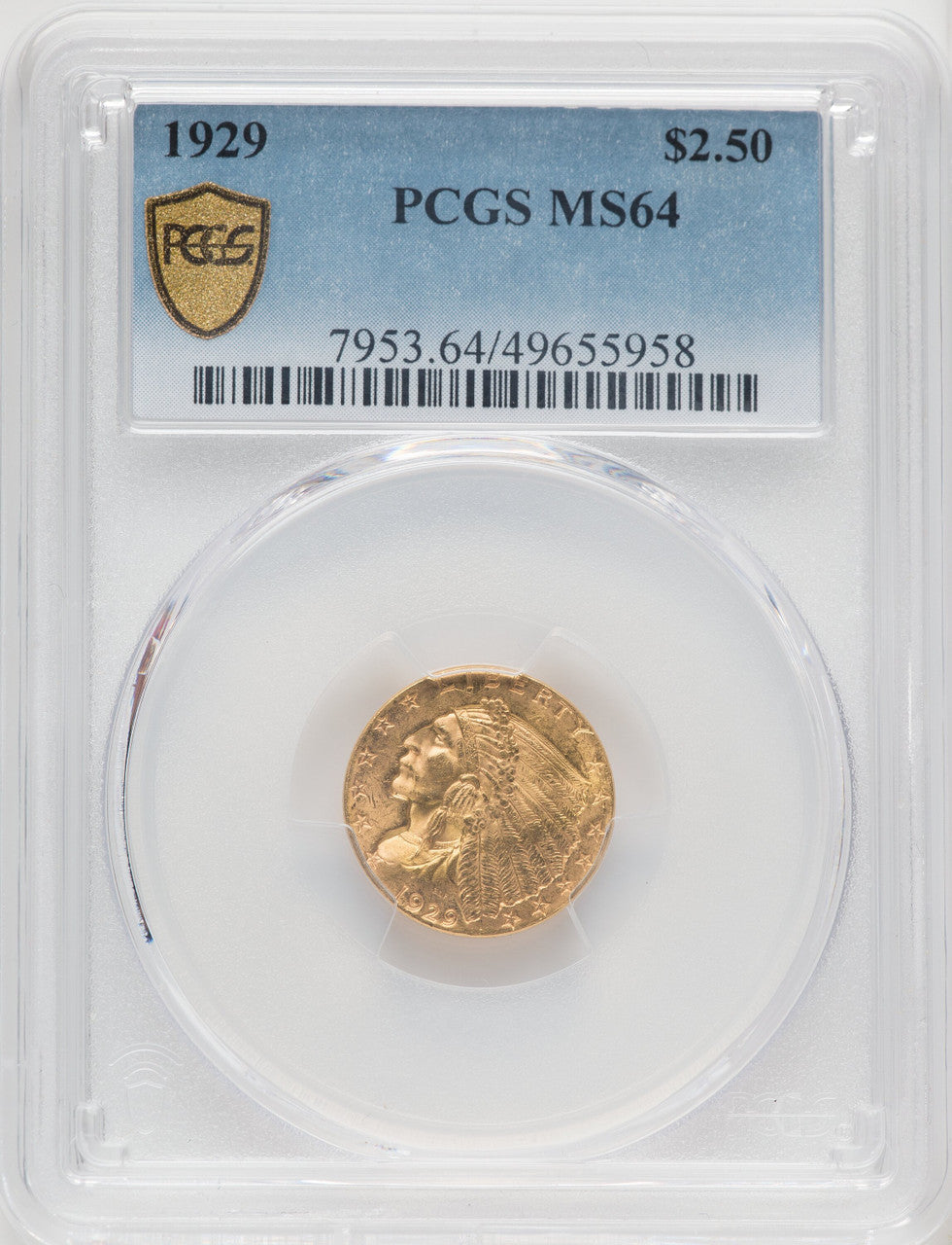 1929 $2.50 Indian Quarter Eagle PCGS MS64
