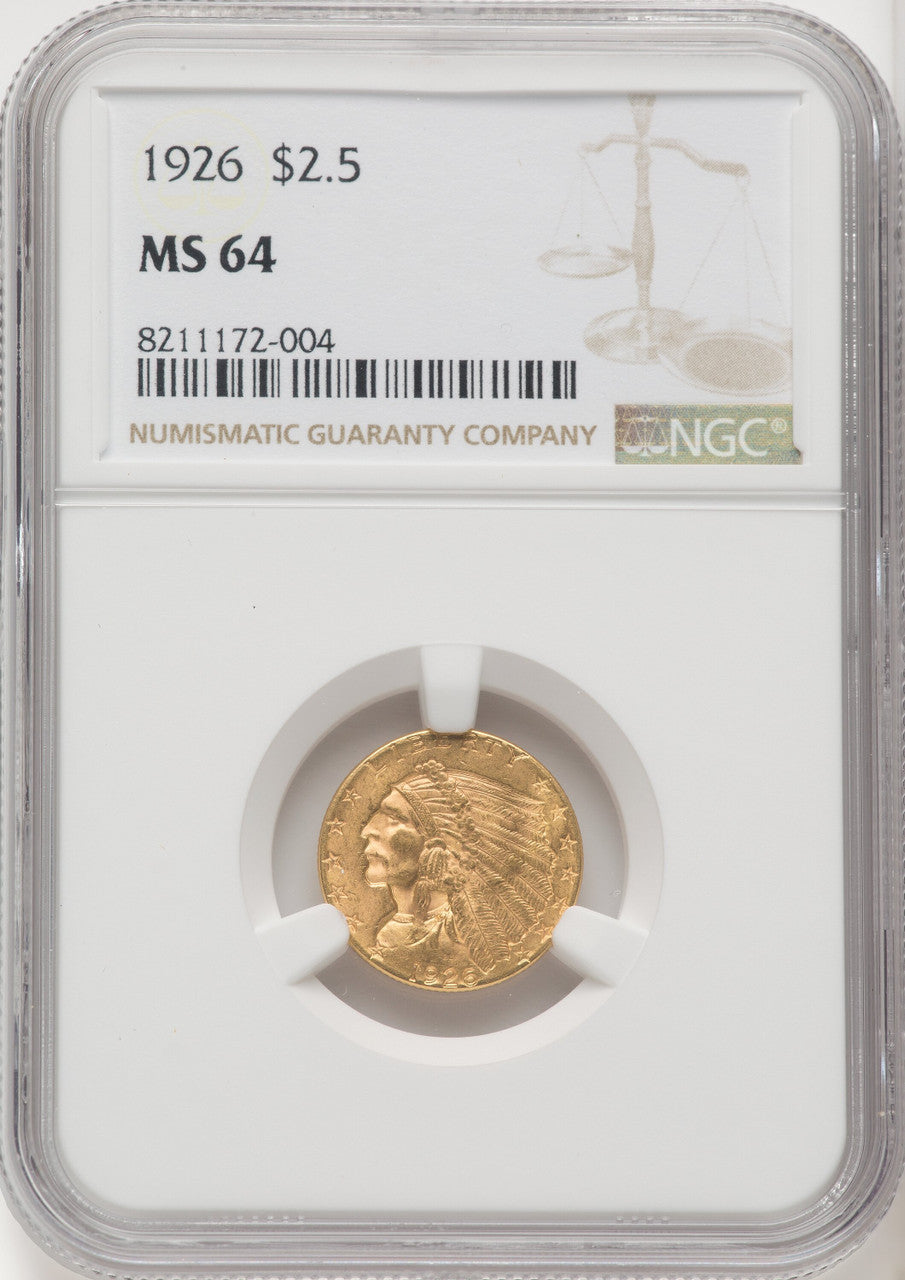 1926 $2.50 Indian Quarter Eagle NGC MS64 (765861021)