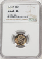 1943-S 10C FB Mercury Dime NGC MS67+ (767389042)