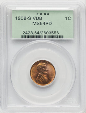 1909-S 1C VDB RD Lincoln Cent PCGS MS64 (504882008)