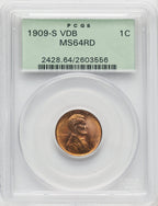 1909-S 1C VDB RD Lincoln Cent PCGS MS64 (504882008)