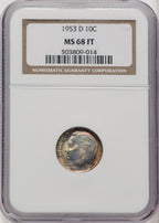1953-D 10C FT Roosevelt Dime NGC MS68