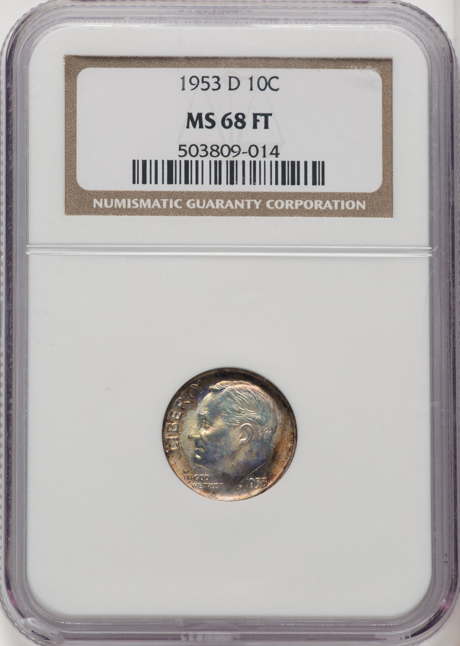 1953-D 10C FT Roosevelt Dime NGC MS68