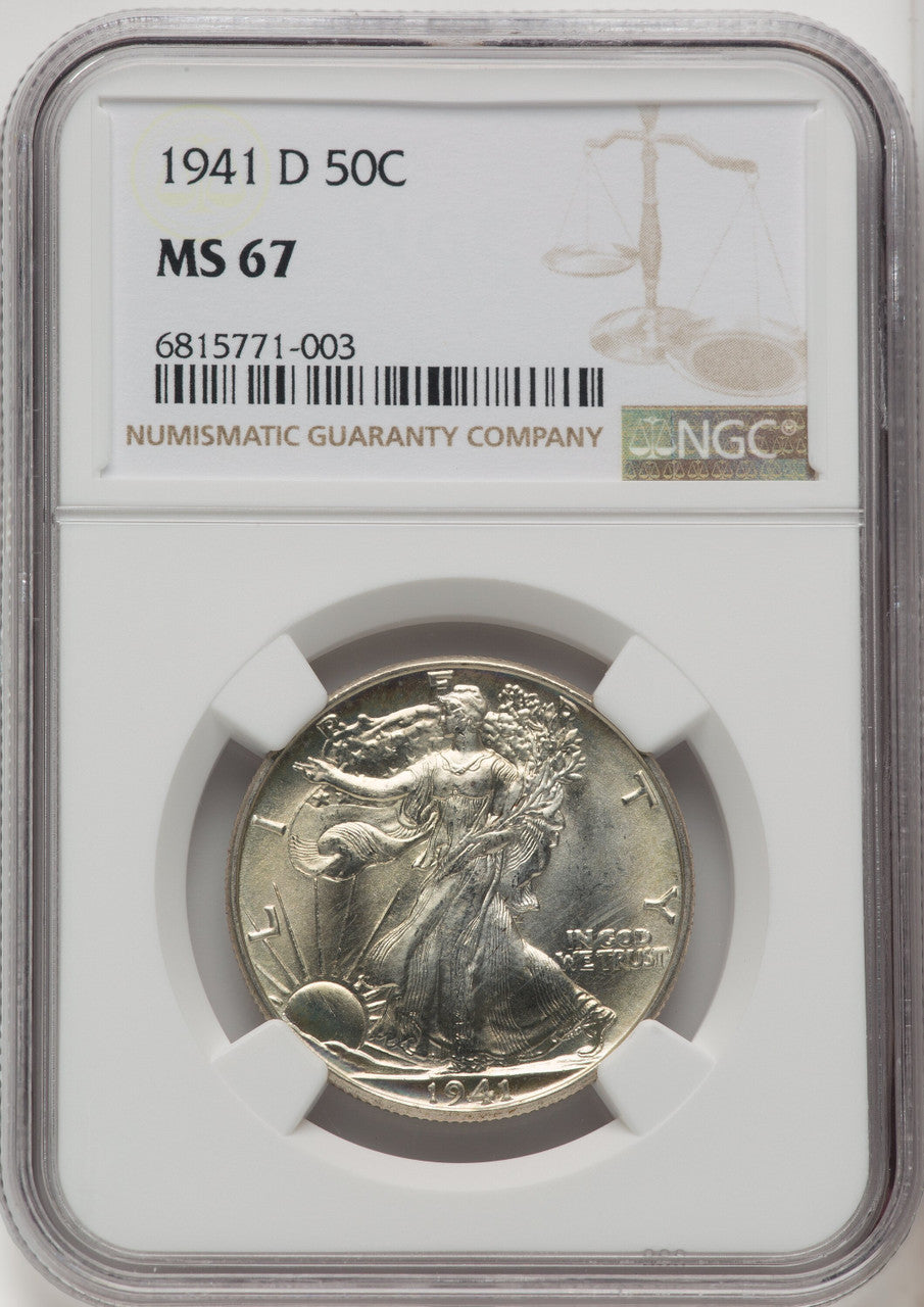 1941-D 50C Walking Liberty Half Dollar NGC MS67 (771528015)