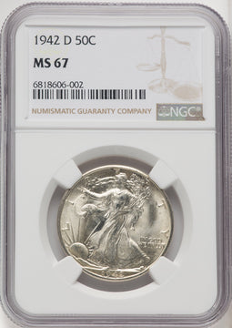 1942-D 50C Walking Liberty Half Dollar NGC MS67 (771528016)