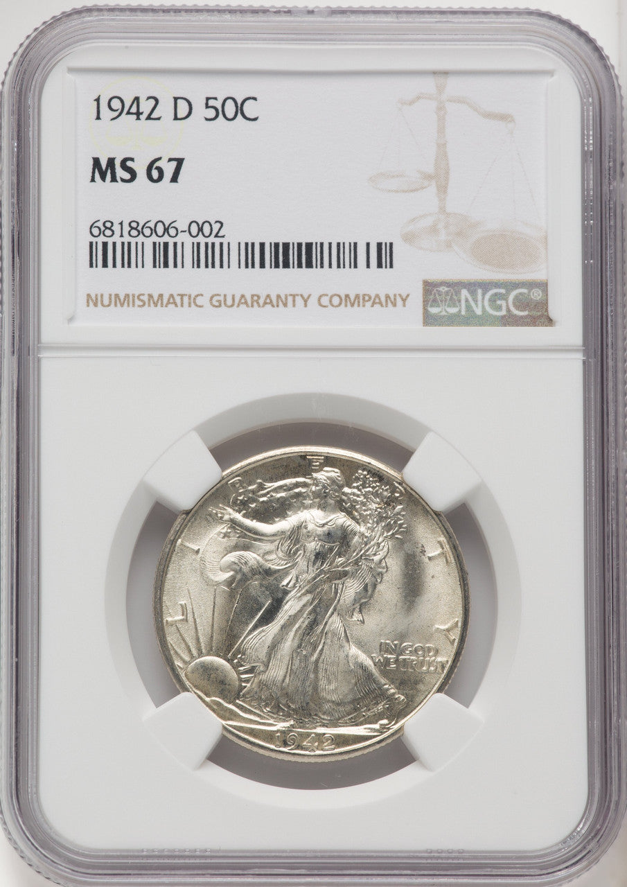 1942-D 50C Walking Liberty Half Dollar NGC MS67 (771528016)