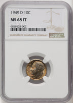 1949-D 10C FB Roosevelt Dime NGC MS68 (771528010)