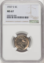1937-S 5C Buffalo Nickel NGC MS67 (771528002)