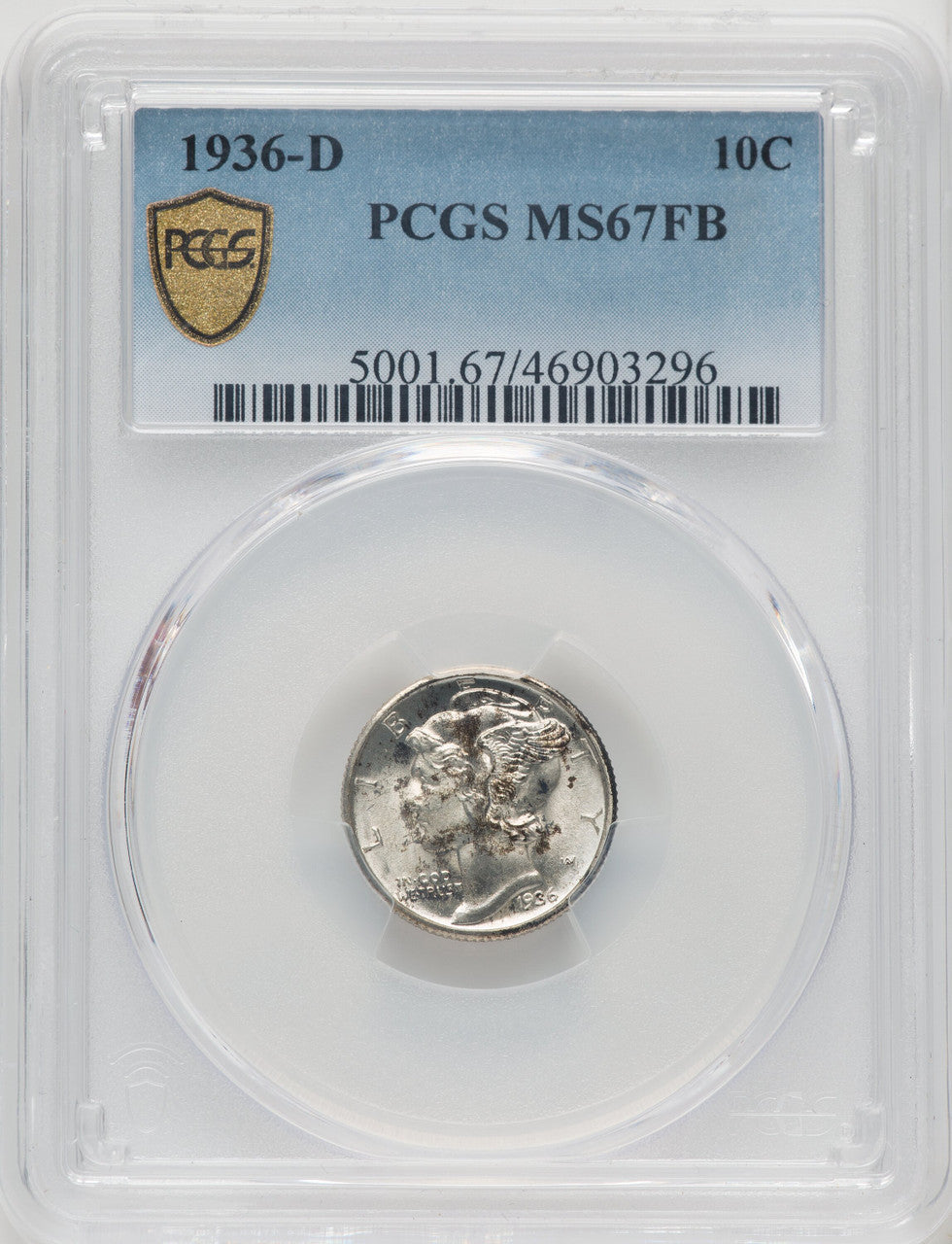 1936-D 10C FB Mercury Dime PCGS MS67 (771528005)