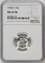 1938-S 10C FB Mercury Dime NGC MS67 (771528006)