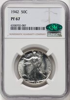 1942 50C CAC Proof Walking Liberty Half Dollar NGC PR67