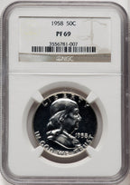1958 50C Proof Franklin Half Dollar NGC PR69 (771528024)