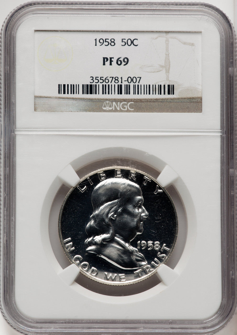 1958 50C Proof Franklin Half Dollar NGC PR69 (771528024)