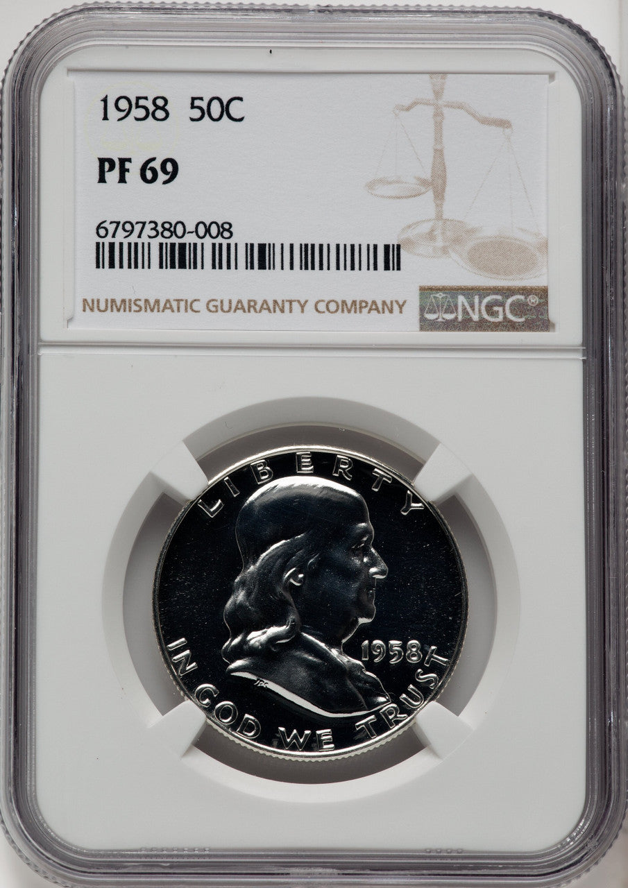1958 50C Proof Franklin Half Dollar NGC PR69 (771528023)