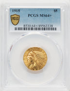 1915 $5 Indian Half Eagle PCGS MS64+ (771357005)