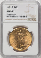 1914-S $20 Saint-Gaudens Double Eagle NGC MS65+