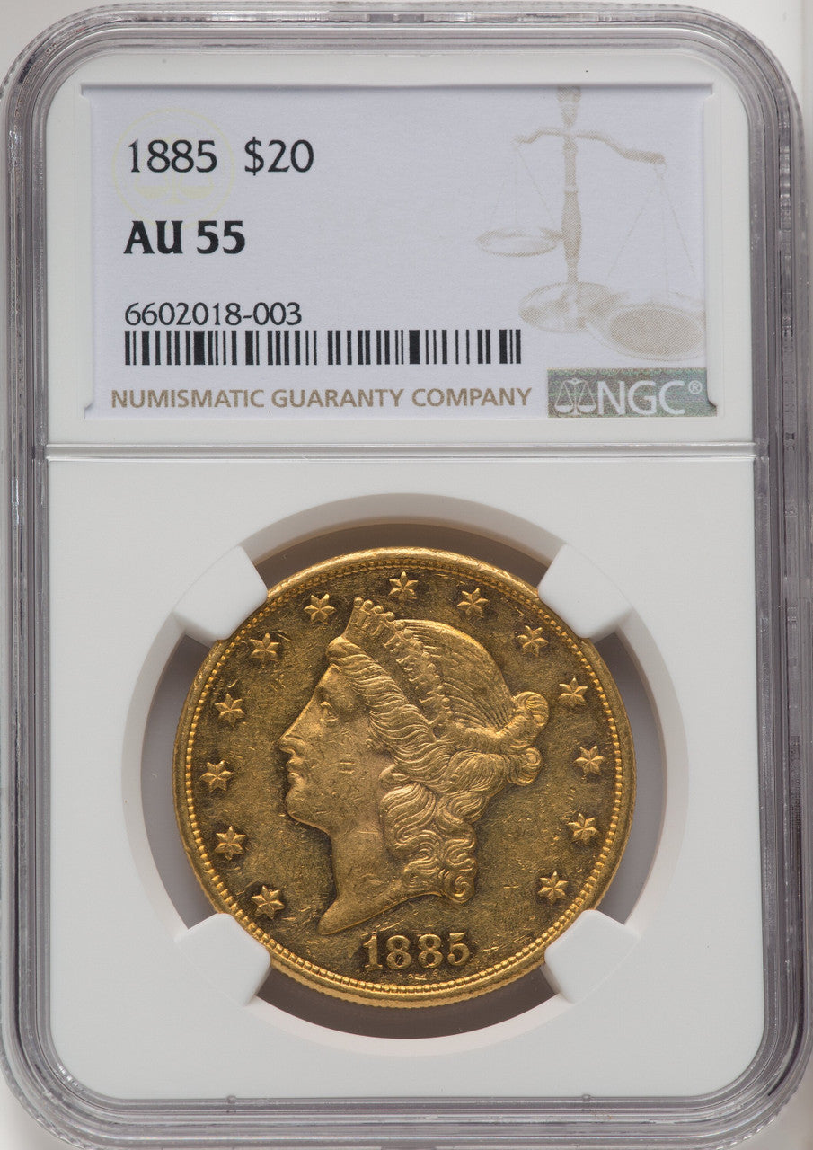 1885 $20 Liberty Double Eagle NGC AU55 (519890016)