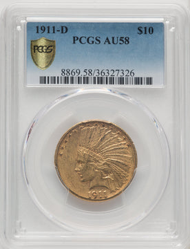 1911-D $10 Indian Eagle PCGS AU58