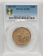1911-D $10 Indian Eagle PCGS AU58