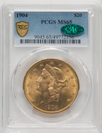 1904 $20 Liberty CAC Liberty Double Eagle PCGS MS65 (771515018)
