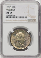 1927 50C Vermont Commemorative Silver NGC MS67 (771520002)