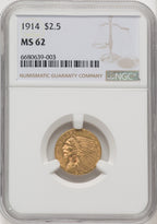 1914 $2.50 Indian Quarter Eagle NGC MS62 (771524005)
