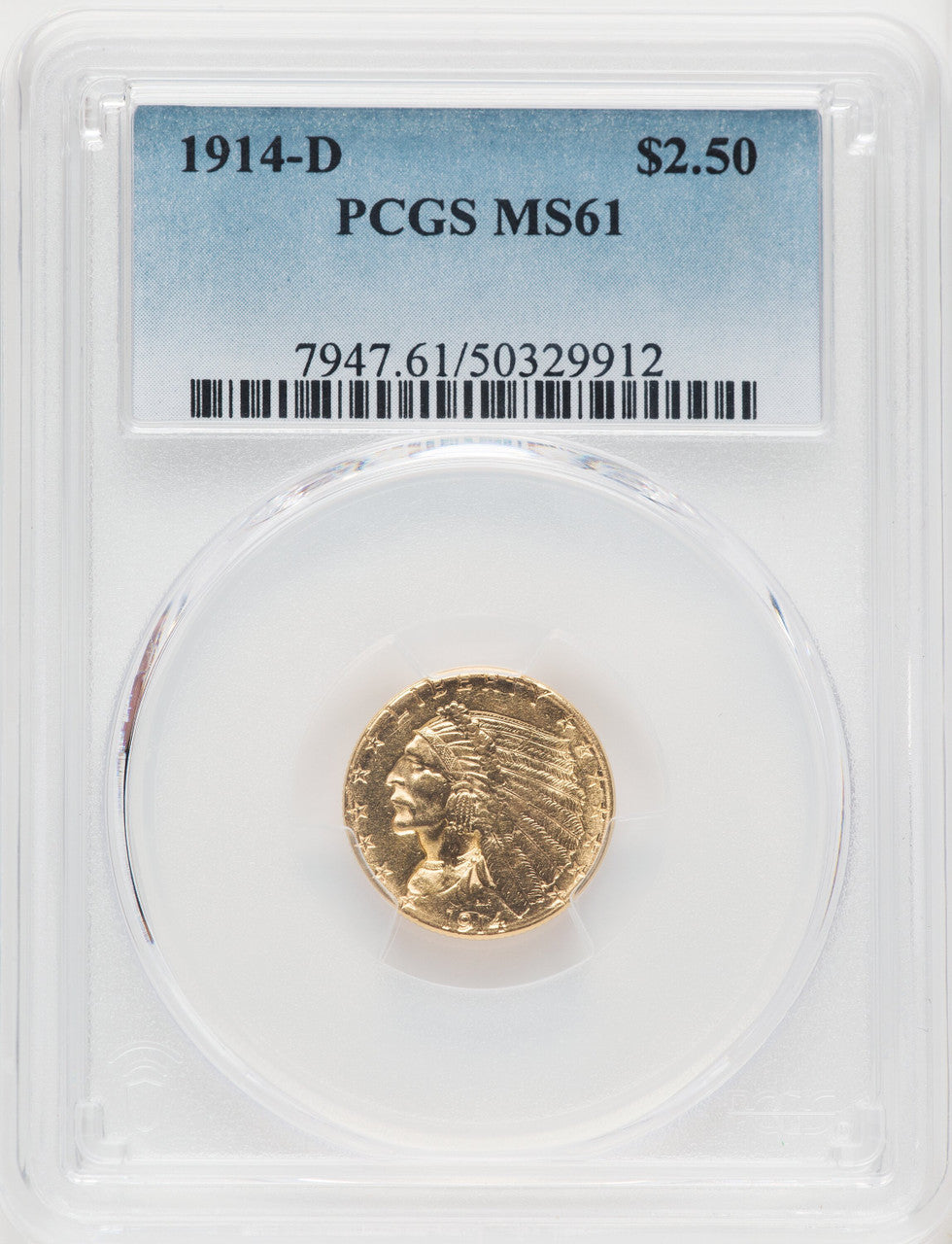 1914-D $2.50 Indian Quarter Eagle PCGS MS61 (519806114)