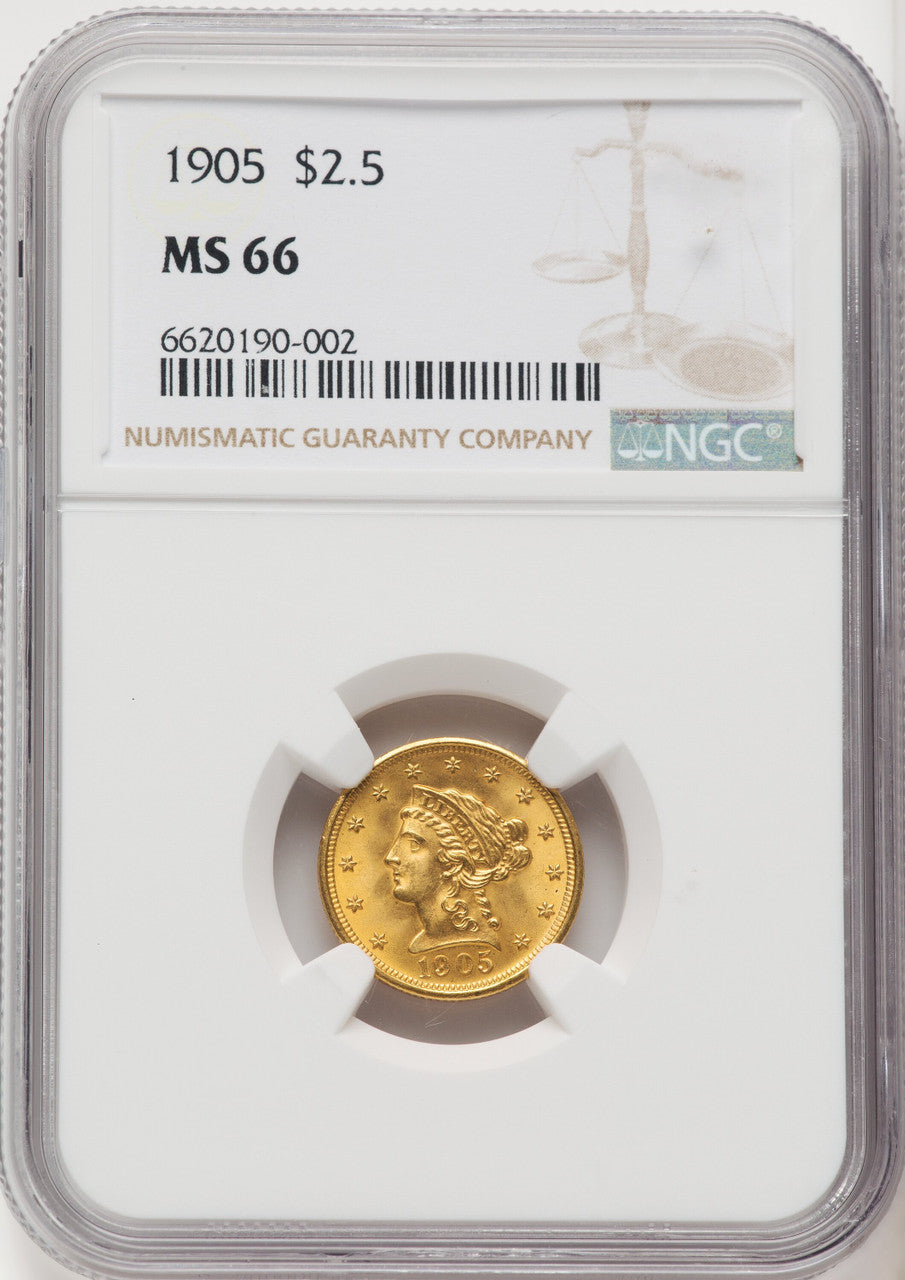 1905 $2.50 Liberty Quarter Eagle NGC MS66 (519806103)