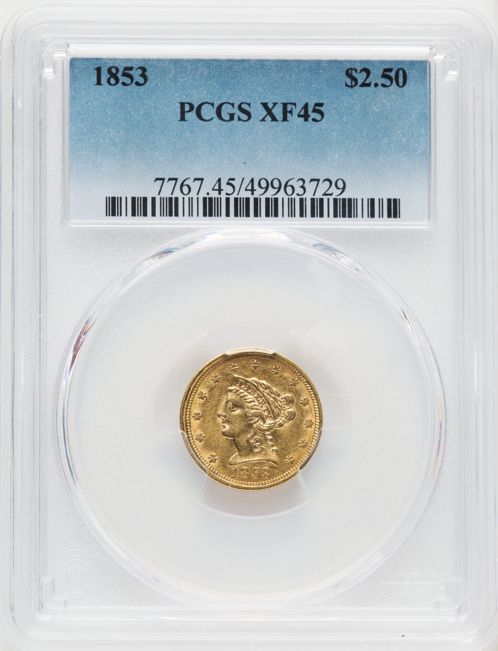 1853 $2.50 Liberty Quarter Eagle PCGS XF45