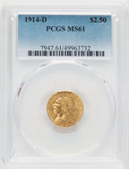 1914-D $2.50 Indian Quarter Eagle PCGS MS61 (519806012)