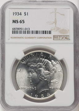 1934 Peace Dollar NGC MS65 (771124085)